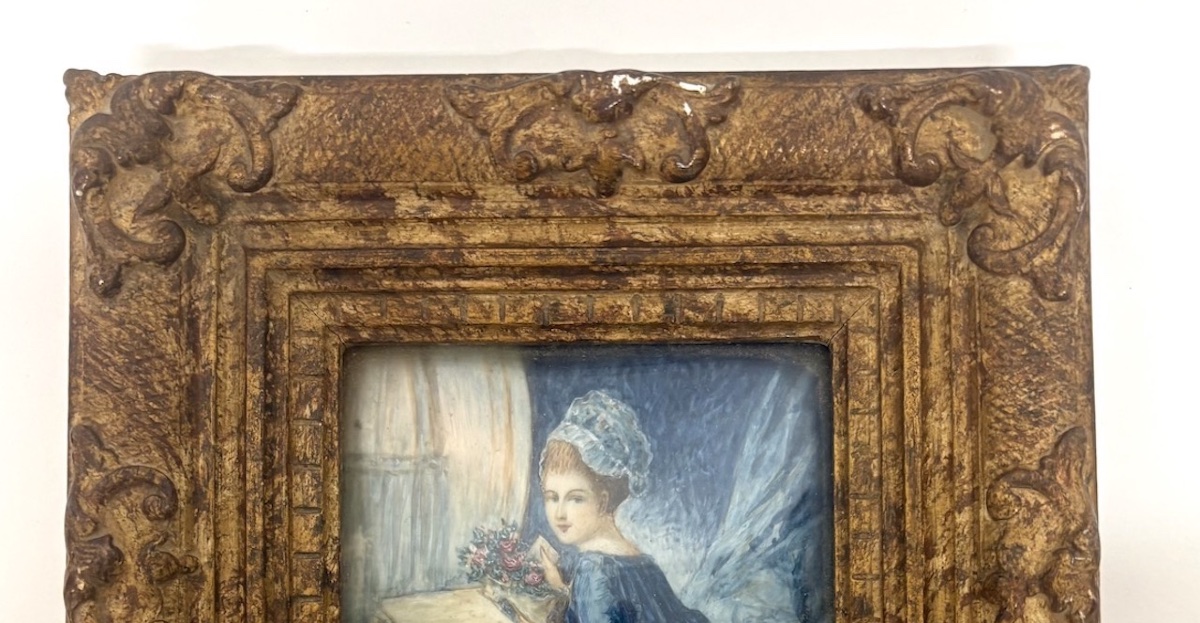 Early 20th-century Miniature Based On Fragonard's *la Lettre*; High-quality Frame; Ref. 1192-photo-3