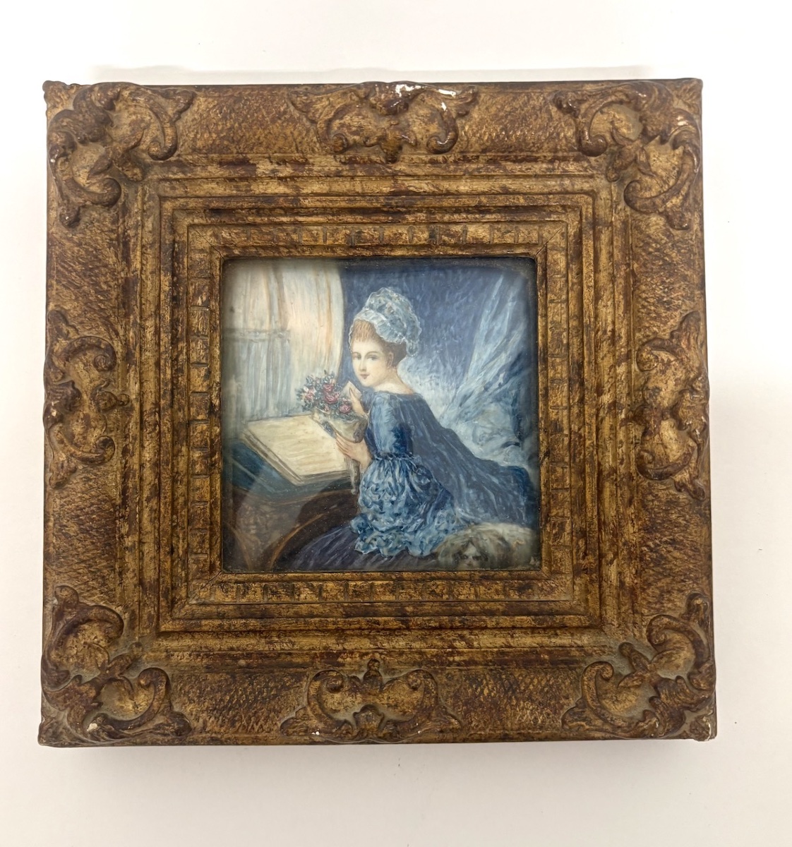 Early 20th-century Miniature Based On Fragonard's *la Lettre*; High-quality Frame; Ref. 1192-photo-7