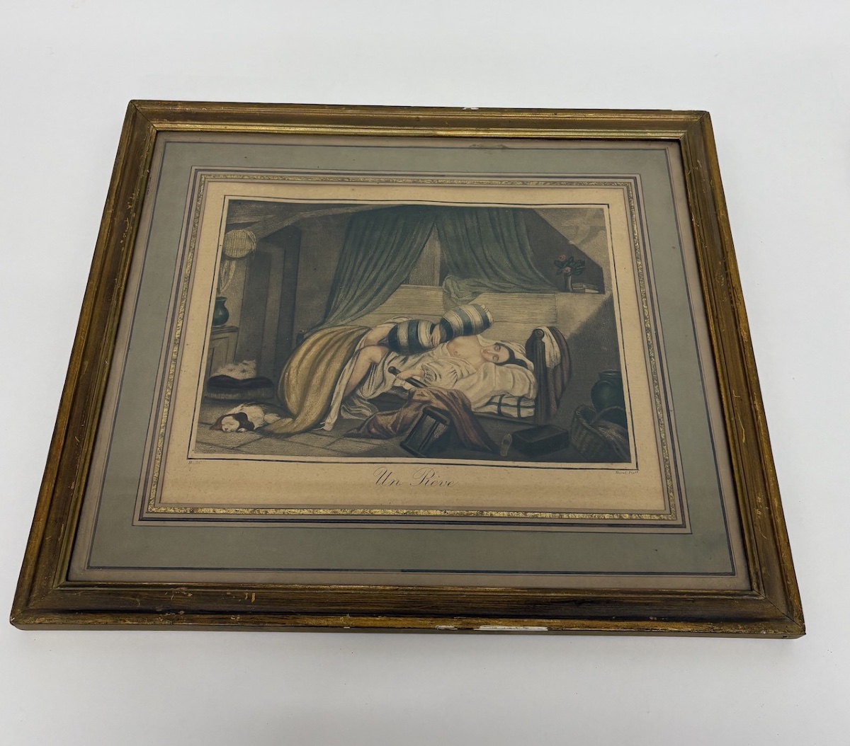 Deux Gravures polichrome  Erotique sc&egrave;ne de genre  Nu Borel Ancelin   Refm1179-photo-2