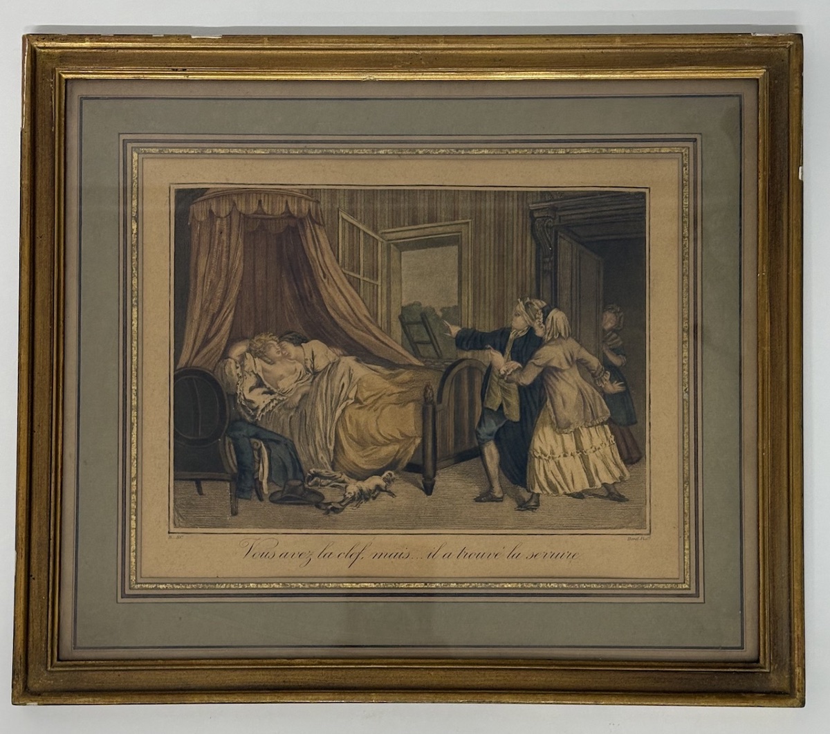 Deux Gravures polichrome  Erotique sc&egrave;ne de genre  Nu Borel Ancelin   Refm1179-photo-1