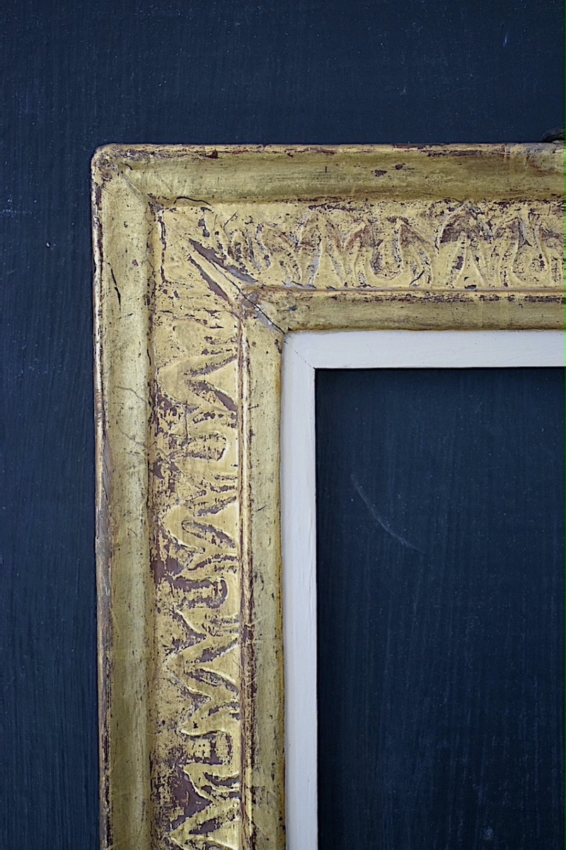 CADRE  XVII ème siècle doré Feuillure 22 x 16 cm format pour tableau 1F FRAME Ref C1280-photo-3