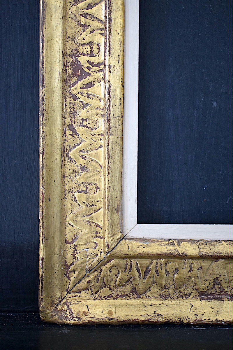 CADRE  XVII ème siècle doré Feuillure 22 x 16 cm format pour tableau 1F FRAME Ref C1280-photo-4