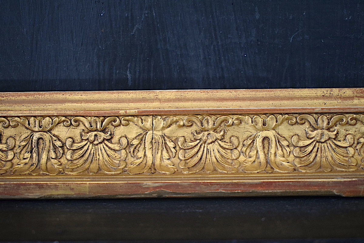 Gilded Empire-style Frame With Palmette Motifs, 19th Century; Frame Dimensions: 32.5 X 26.5 Cm; Frame Ref. C1281-photo-3