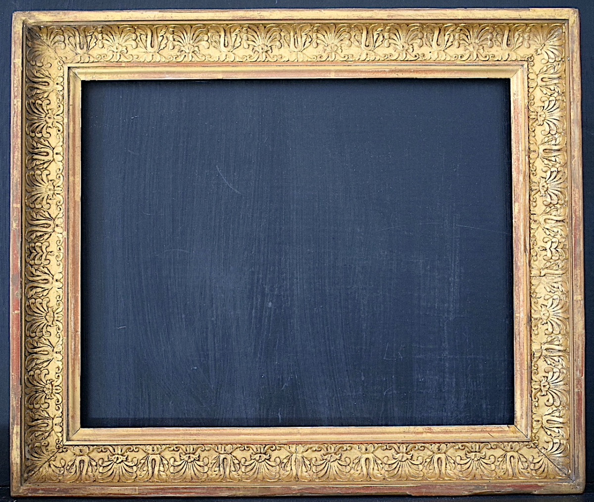 Gilded Empire-style Frame With Palmette Motifs, 19th Century; Frame Dimensions: 32.5 X 26.5 Cm; Frame Ref. C1281-photo-5