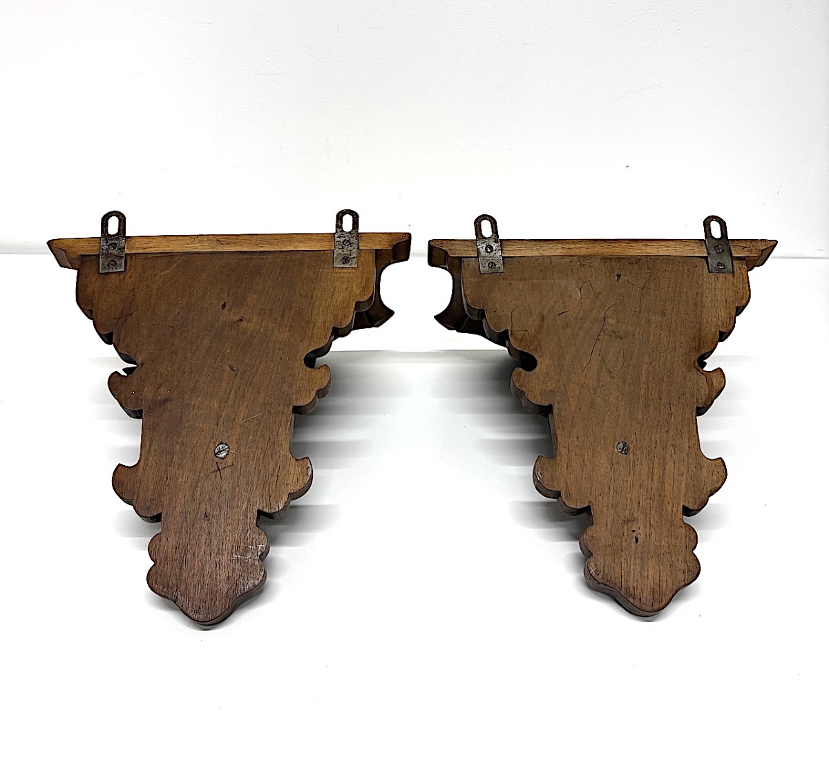 Pair Of Neo-gothic Carved Wood Wall Shelf Consoles With Dragon Motifs, Ref. 1195 -photo-5