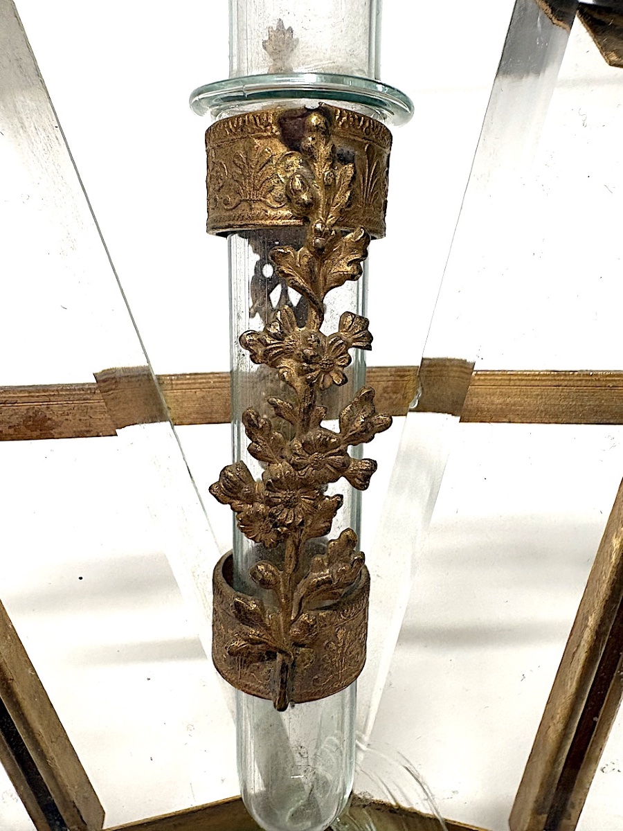 Double-panel Photo Frame And Single-flower Vase In Gilded Bronze, Circa 1880–1900, Ref. 1197-photo-2