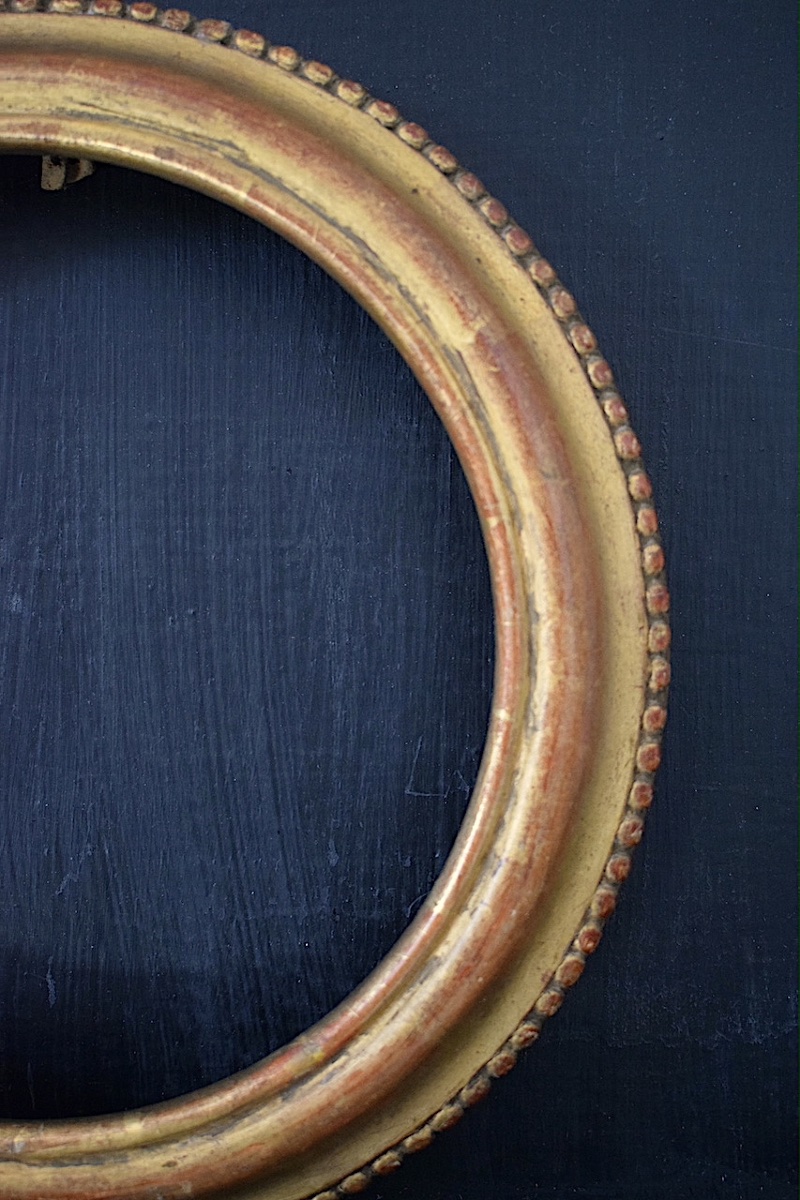 CADRE XIX ème rond doré Feuillure 20 cm de diamètre  FRAME Ref C1282-photo-4