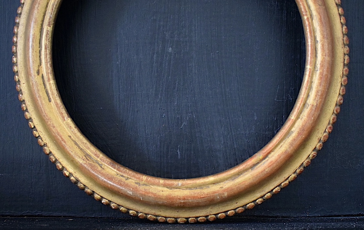 CADRE XIX ème rond doré Feuillure 20 cm de diamètre  FRAME Ref C1282-photo-1