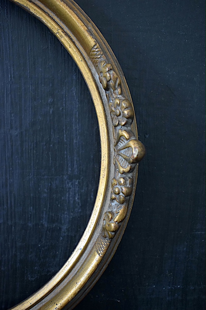 CADRE  rond doré Feuillure 18 cm de diamètre début du XX ème siècle FRAME Ref C1283-photo-3