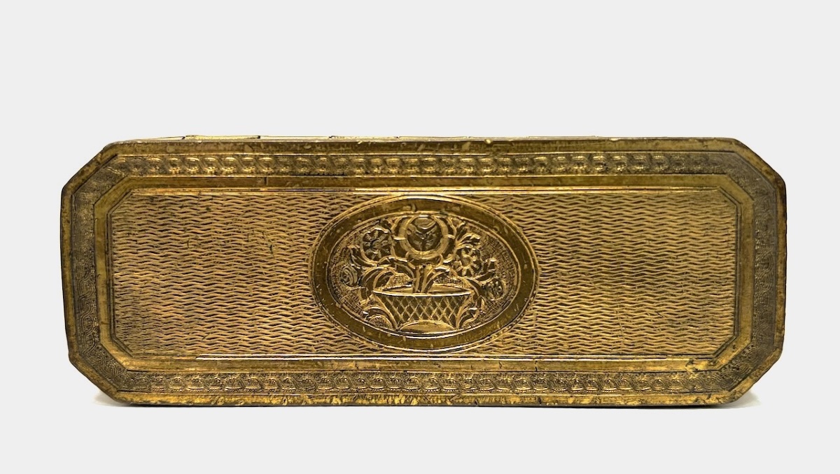 Boite à priser ou Tabatière en Pomponne  métal doré d'époque Louis XVI Ref1198-photo-3