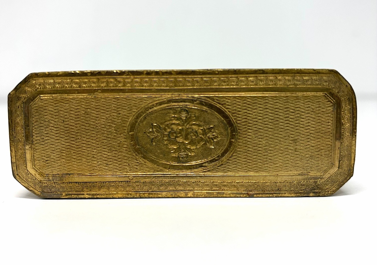 Boite à priser ou Tabatière en Pomponne  métal doré d'époque Louis XVI Ref1198-photo-4