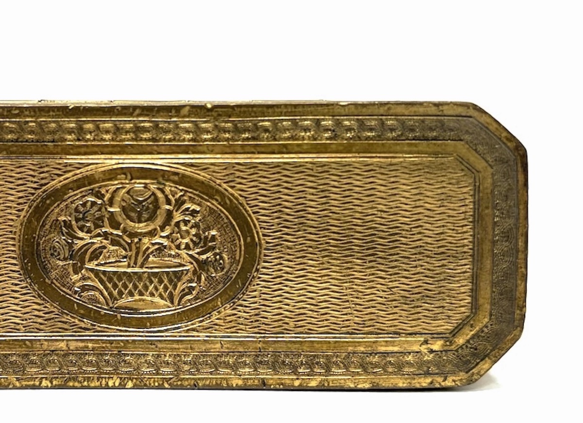 Boite à priser ou Tabatière en Pomponne  métal doré d'époque Louis XVI Ref1198-photo-5