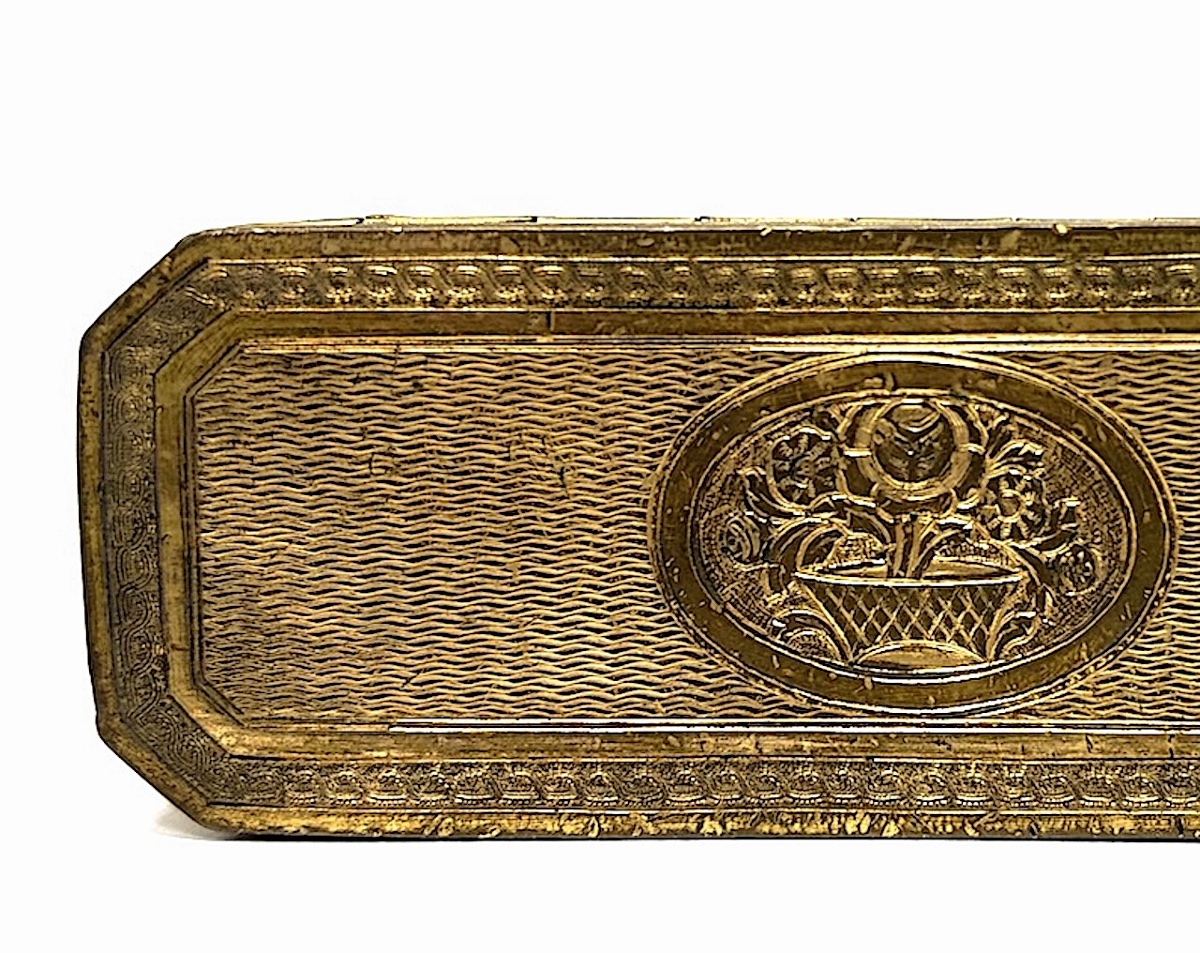 Boite à priser ou Tabatière en Pomponne  métal doré d'époque Louis XVI Ref1198-photo-8