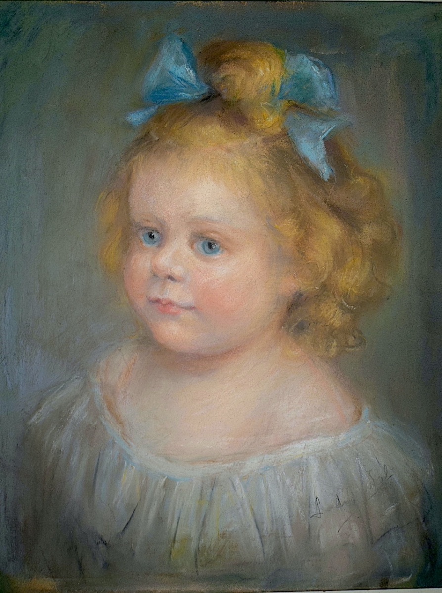 Pastel Portrait Of A Little Girl, 20th Century Rt1478-photo-2