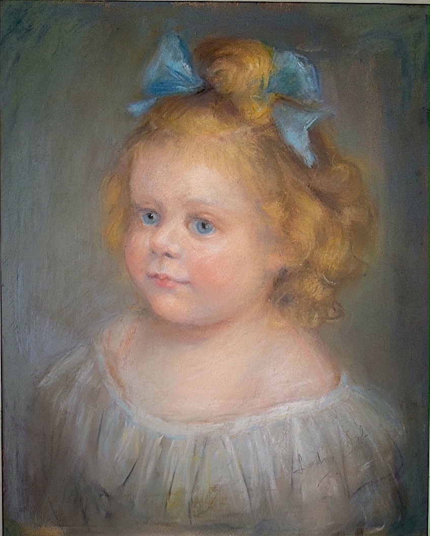 Pastel Portrait Of A Little Girl, 20th Century Rt1478-photo-3
