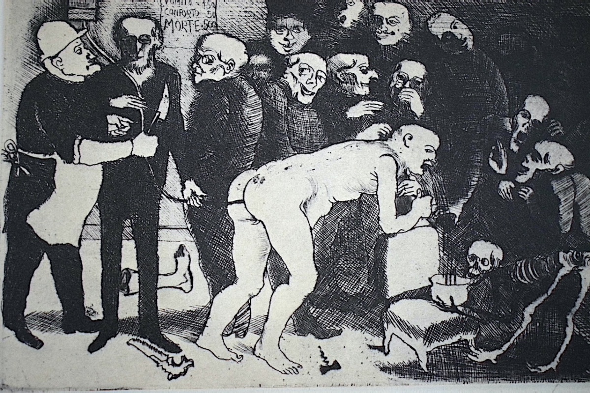 Grotesque, Satirical, Expressionist Medical Engraving, Signed, Identified As 20th  Rt1479-photo-3