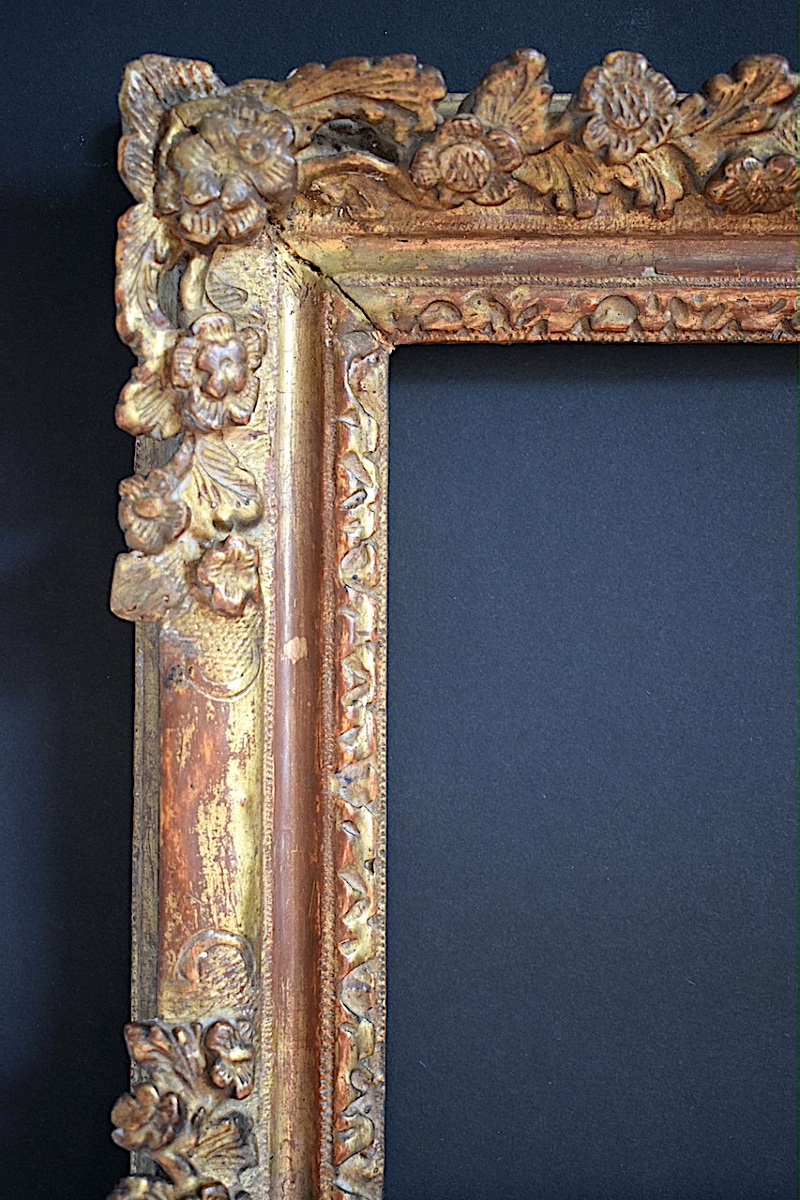 CADRE XVIII ème provençal doré Feuillure 22 x 16 cm format pour tableau 1F FRAME Ref C1289-photo-3