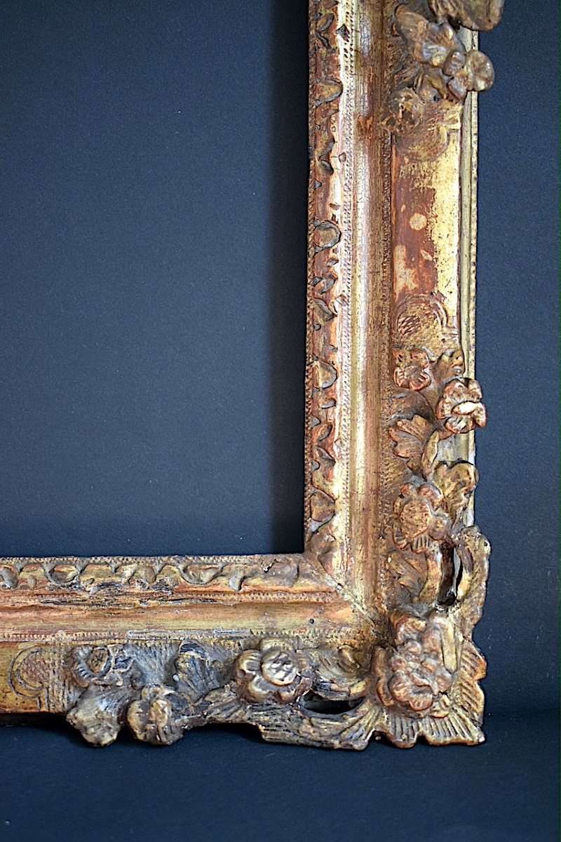 CADRE XVIII ème provençal doré Feuillure 22 x 16 cm format pour tableau 1F FRAME Ref C1289-photo-2