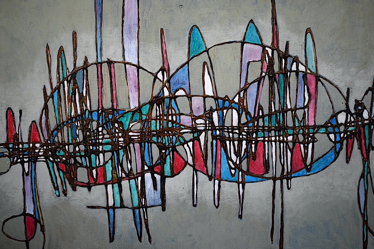 Abstract 1970s Fish Painting, Signed, To Be Identified, Rt1481-photo-2