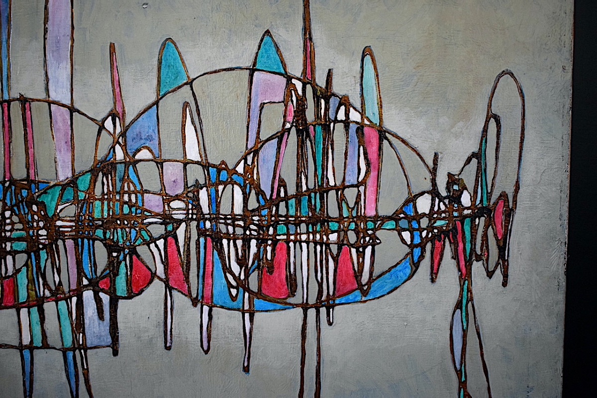 Abstract 1970s Fish Painting, Signed, To Be Identified, Rt1481-photo-3