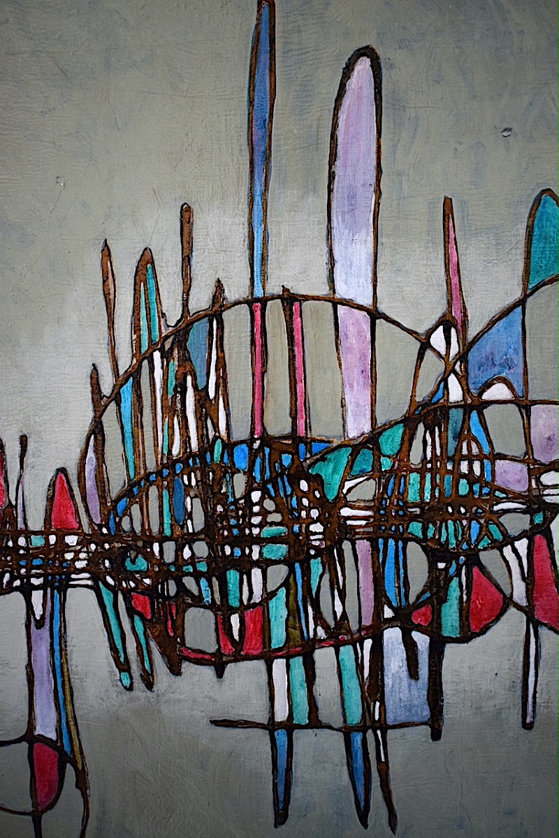 Abstract 1970s Fish Painting, Signed, To Be Identified, Rt1481-photo-2