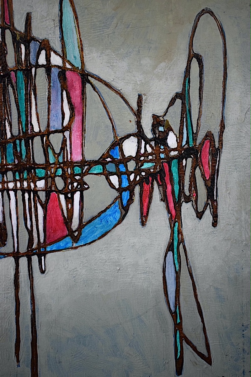 Abstract 1970s Fish Painting, Signed, To Be Identified, Rt1481-photo-3