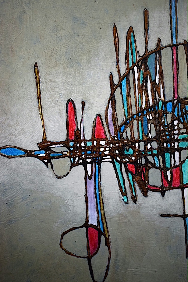 Abstract 1970s Fish Painting, Signed, To Be Identified, Rt1481-photo-4
