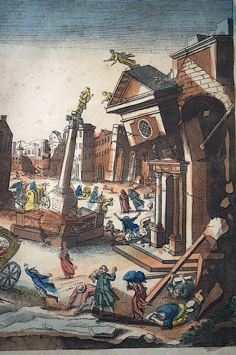 Gravure vue d'optique XVIII ème siècle tremblement de terre Italie Calabre en 1783 RT1485-photo-4