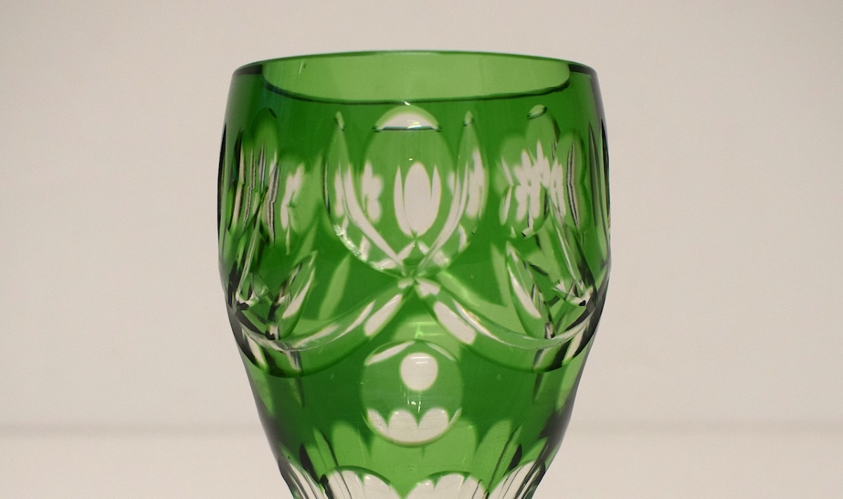 Small Bohemian Crystal Or Val Saint Lambert Art Deco Vase, Emerald Green, Ref. 1203-photo-3