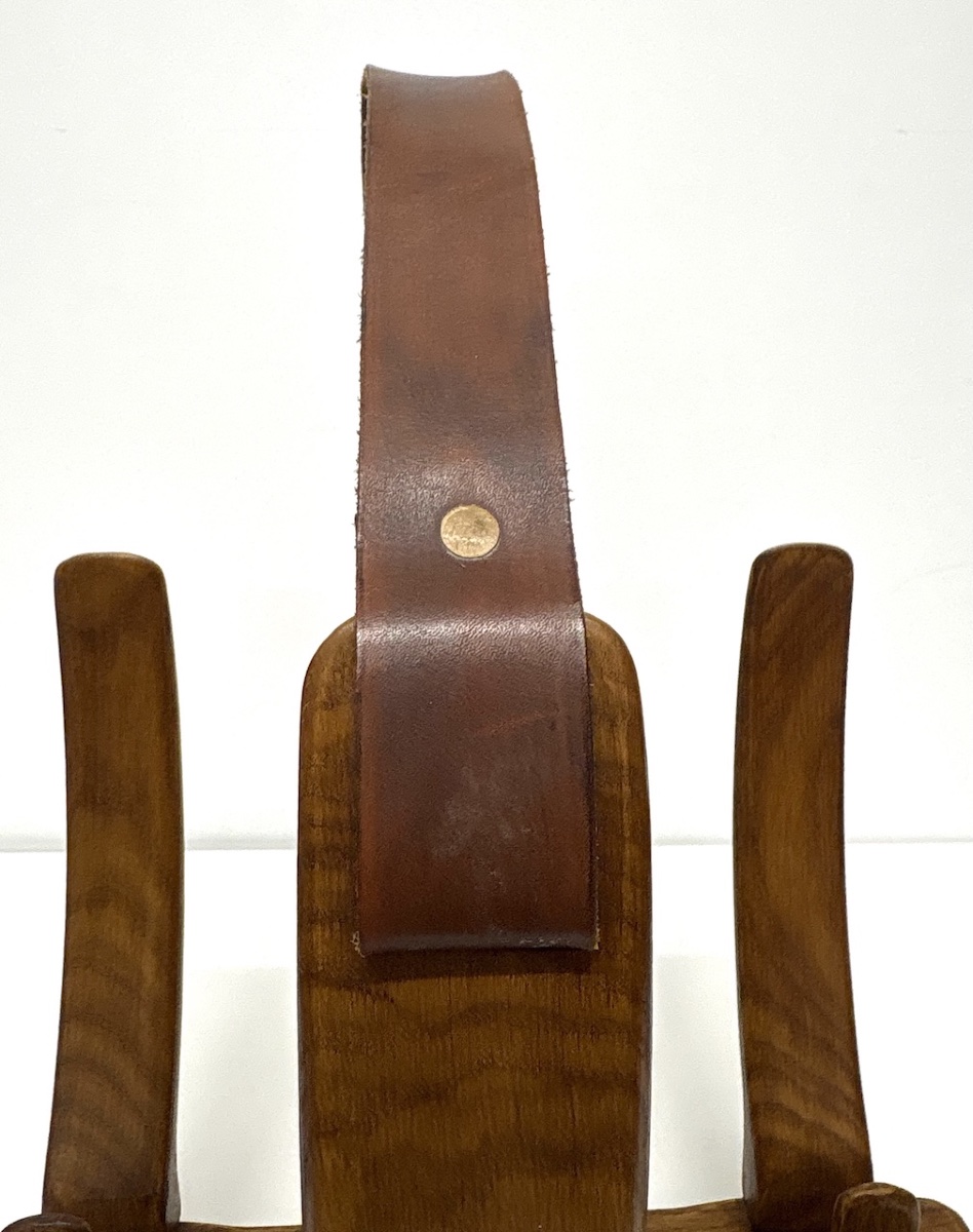 Guillerme And Chambron Magazine Rack, Wood And Leather, Brutalist, 1950, Refcm1207-photo-6