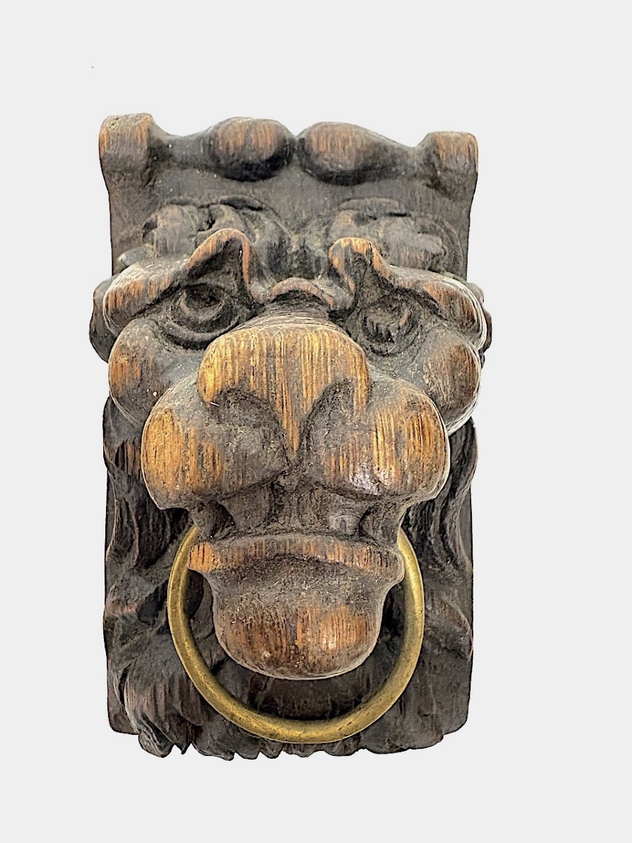 Decorative Elements, Architecture, Carved Wood, Lion's Head, Putti, Oak Wood, Ref. 1212-photo-2