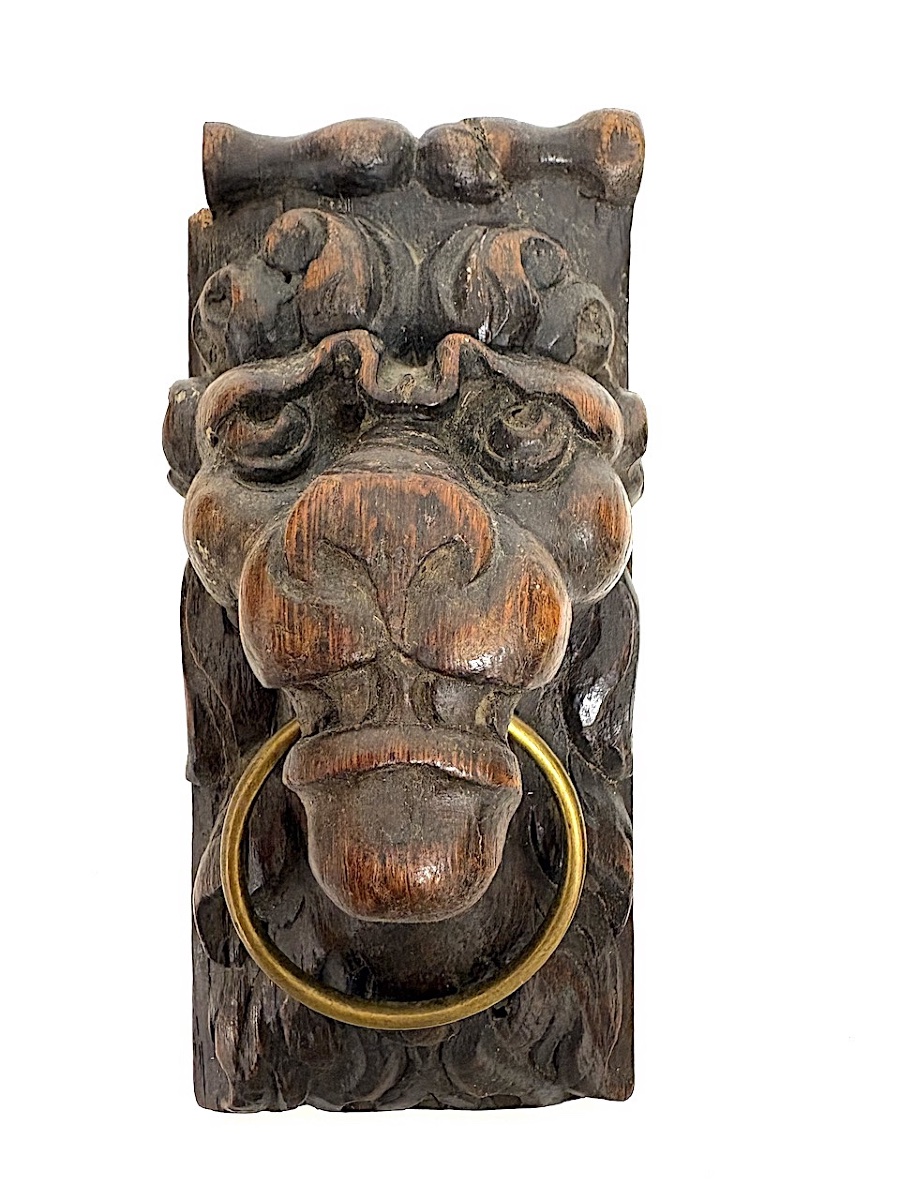 Decorative Elements, Architecture, Carved Wood, Lion's Head, Putti, Oak Wood, Ref. 1212-photo-4