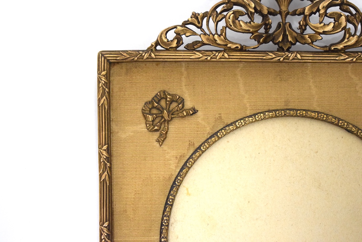 Gilded Bronze Louis XVI-style Photo Or Miniature Frame For Hanging, Circa 1900, Ref. 1213-photo-4