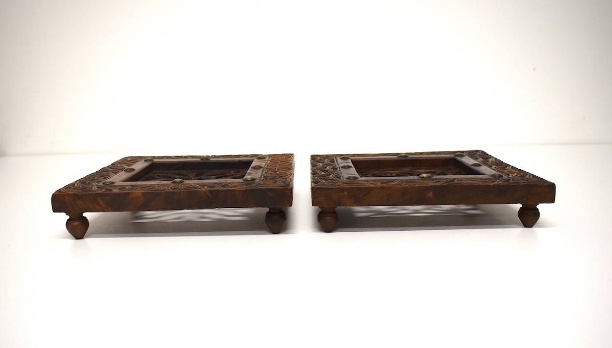 deux dessous Plats en bois sculpté oriental  orientaliste vers 1930 1950 ref 1214-photo-4