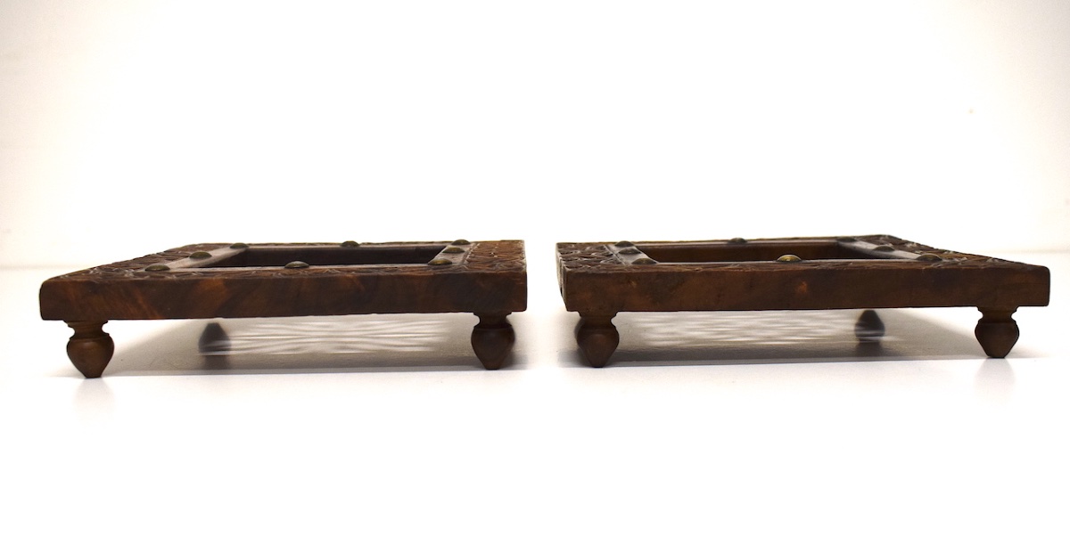deux dessous Plats en bois sculpté oriental  orientaliste vers 1930 1950 ref 1214-photo-6
