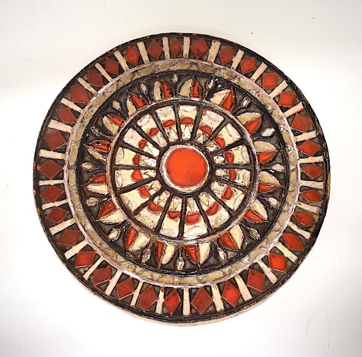 Ceramic Trivet  In The Style Of Roland Zobel   Circa 1970 Ref. 1215