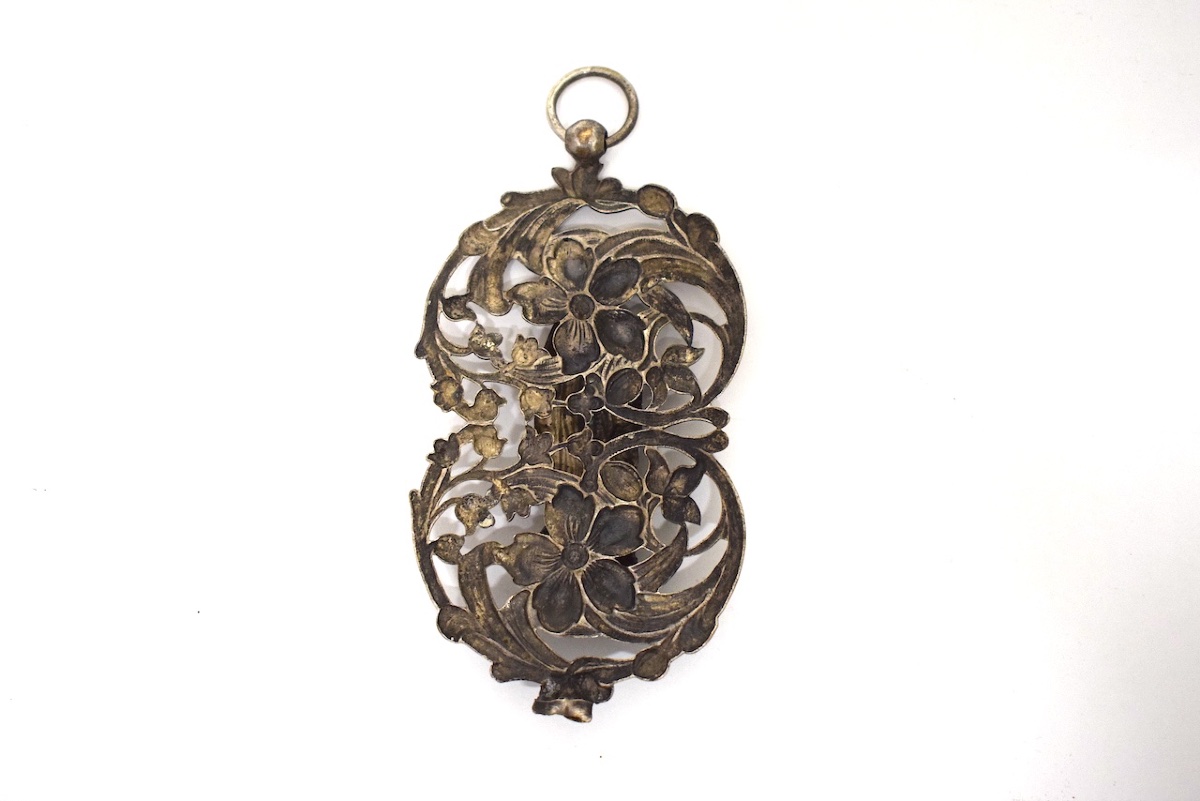 Art Nouveau Pendant: Praying Virgin, Religious, Silver-plated Metal, Circa 1900  Ref1216-photo-5