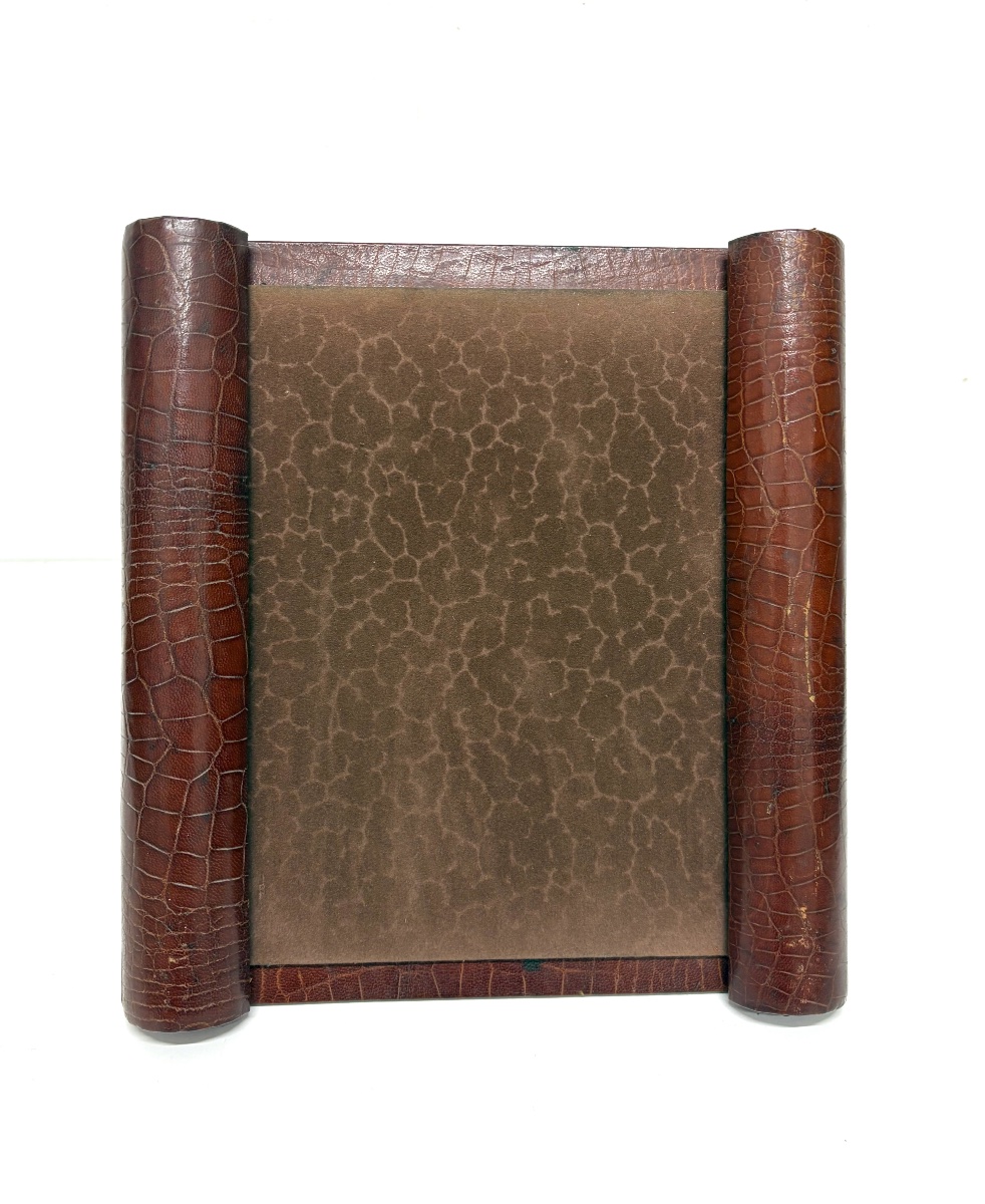Three Art Deco Photo Frames In Brutalist Or Cubist Leather  Ref1219-photo-4