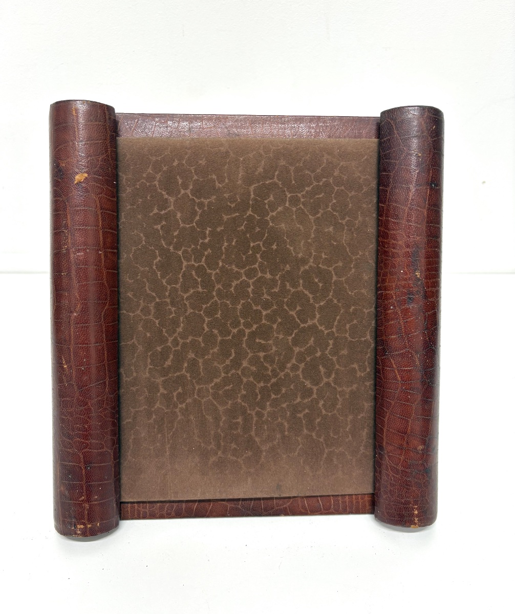 Three Art Deco Photo Frames In Brutalist Or Cubist Leather  Ref1219-photo-2