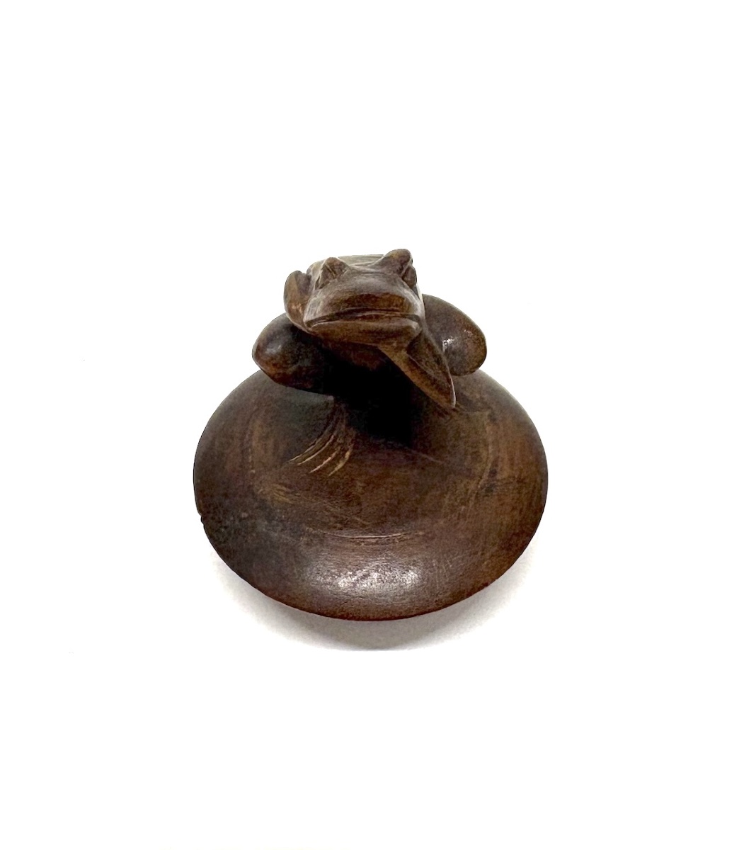 Exotic Wooden Carved Frog Bottle Stopper, Japan  Ref. 1222-photo-3