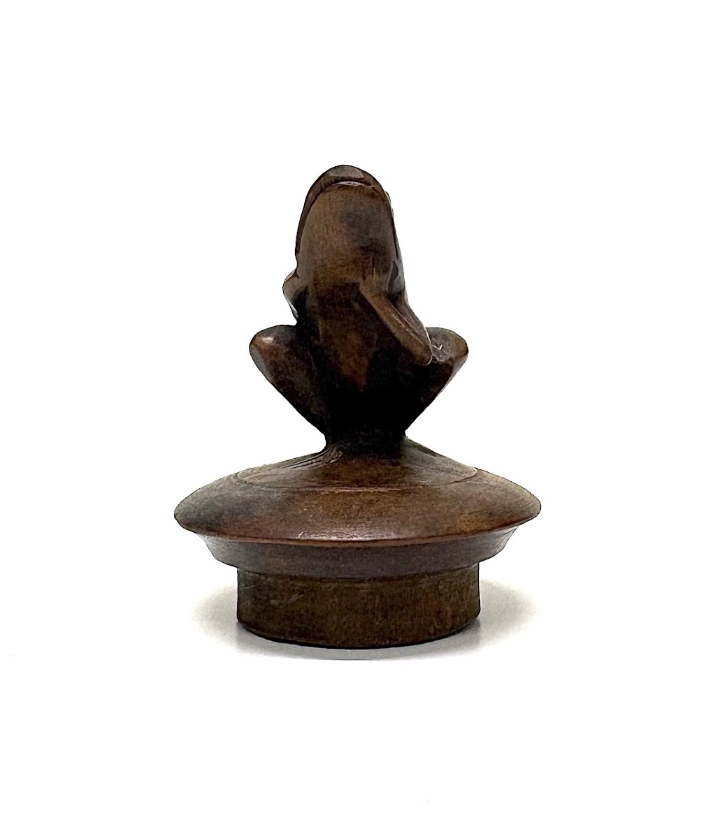 Exotic Wooden Carved Frog Bottle Stopper, Japan  Ref. 1222-photo-1