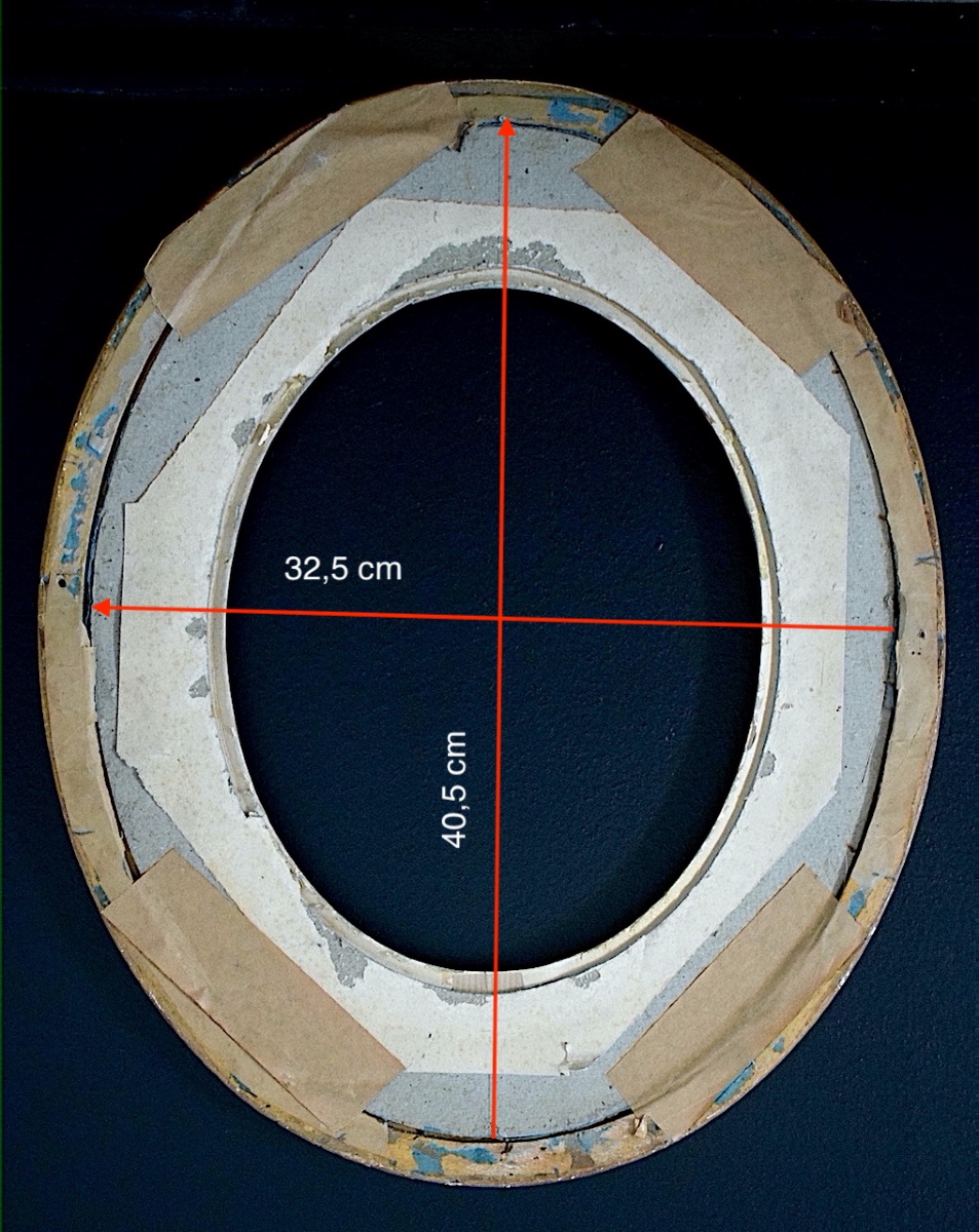 19th-century Oval Medallion Frame, Gilded, Frame Dimensions 40.5 X 32.5 Cm, Frame Ref. C1290-photo-2