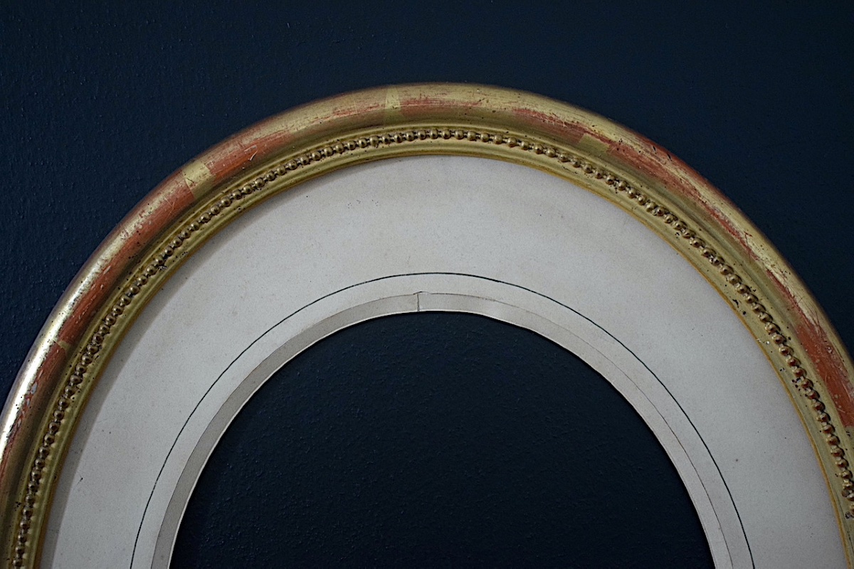 19th-century Oval Medallion Frame, Gilded, Frame Dimensions 40.5 X 32.5 Cm, Frame Ref. C1290-photo-3