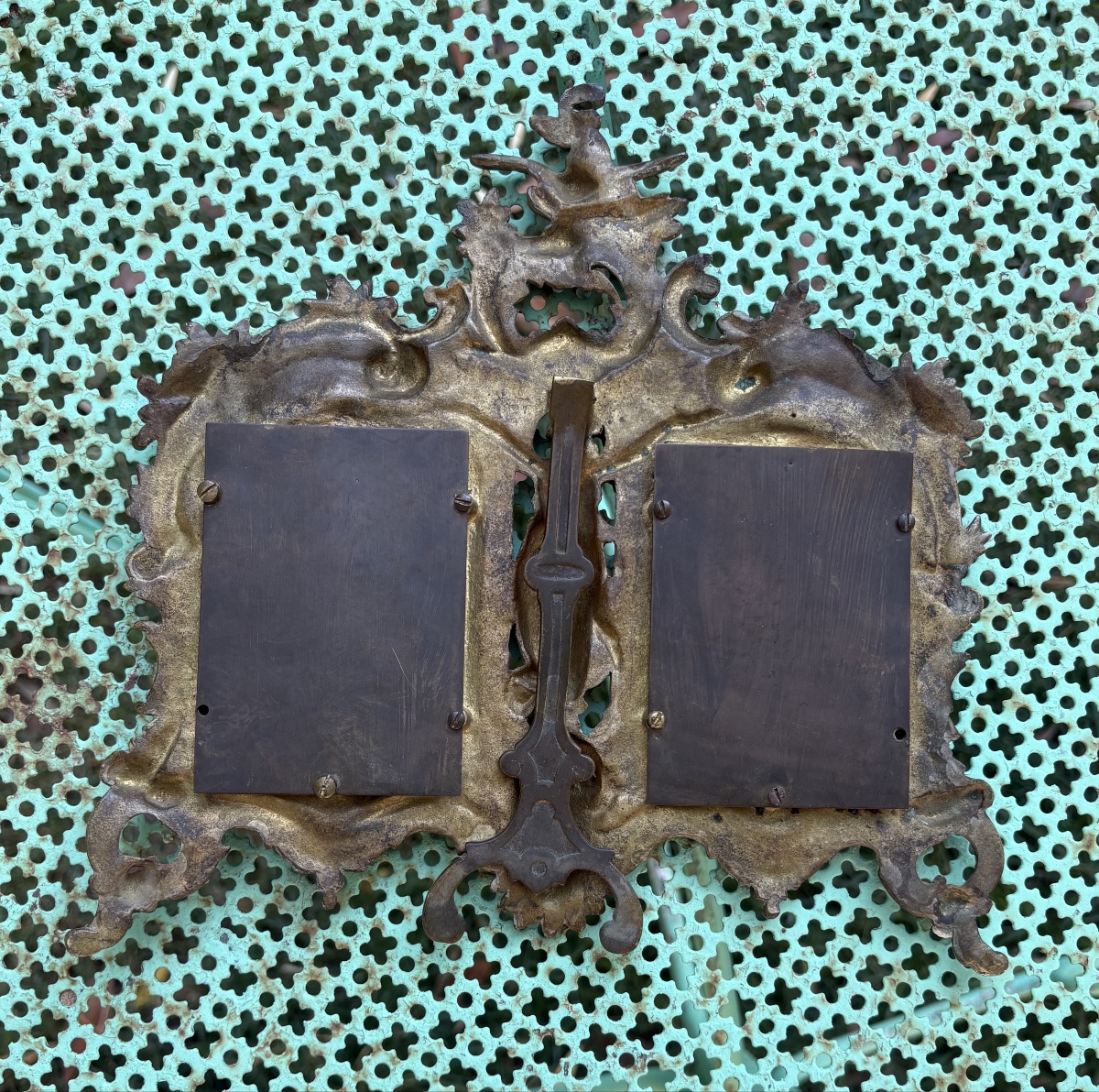 Cadre porte photo Bronze Doré Rocaille Mythologie Uranie Muse de l' Astronomie Ref1223 -photo-8