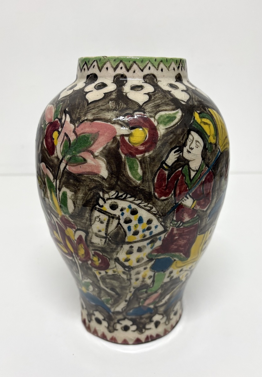 Pair Of Ottoman Iznik Persian Ceramic Vases With Polychrome Animal Motifs Ref1224-photo-4