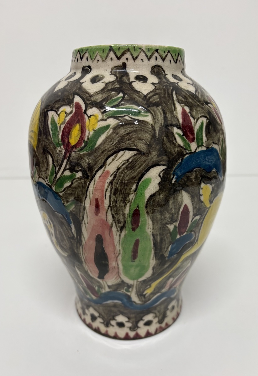 Pair Of Ottoman Iznik Persian Ceramic Vases With Polychrome Animal Motifs Ref1224-photo-1