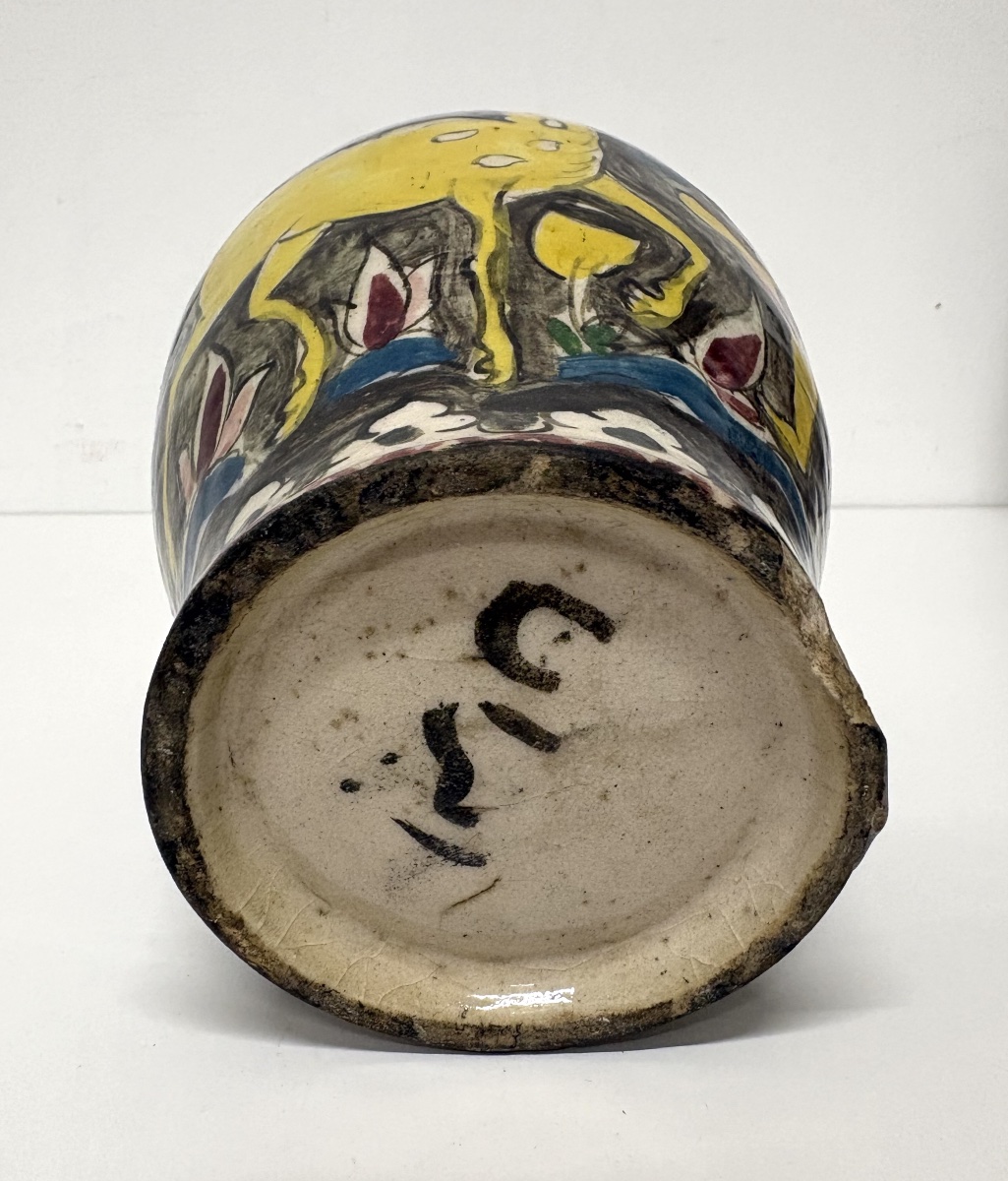 Pair Of Ottoman Iznik Persian Ceramic Vases With Polychrome Animal Motifs Ref1224-photo-4