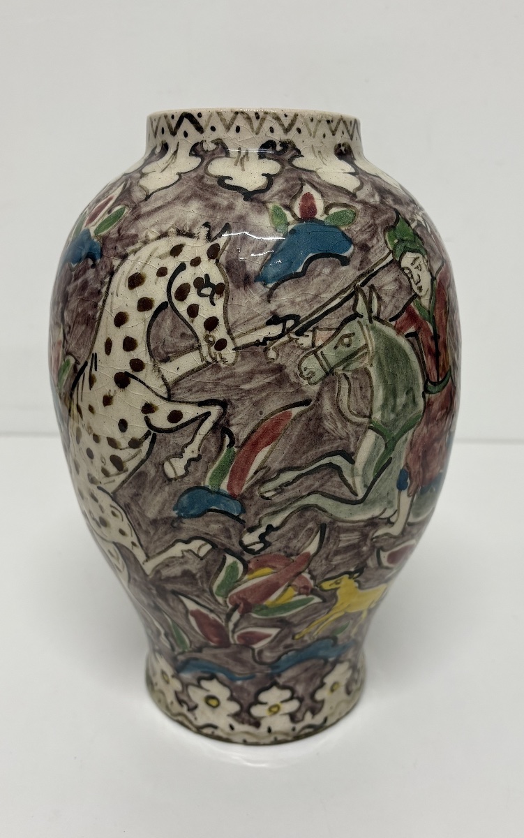 Pair Of Ottoman Iznik Persian Ceramic Vases With Polychrome Animal Motifs Ref1224-photo-5