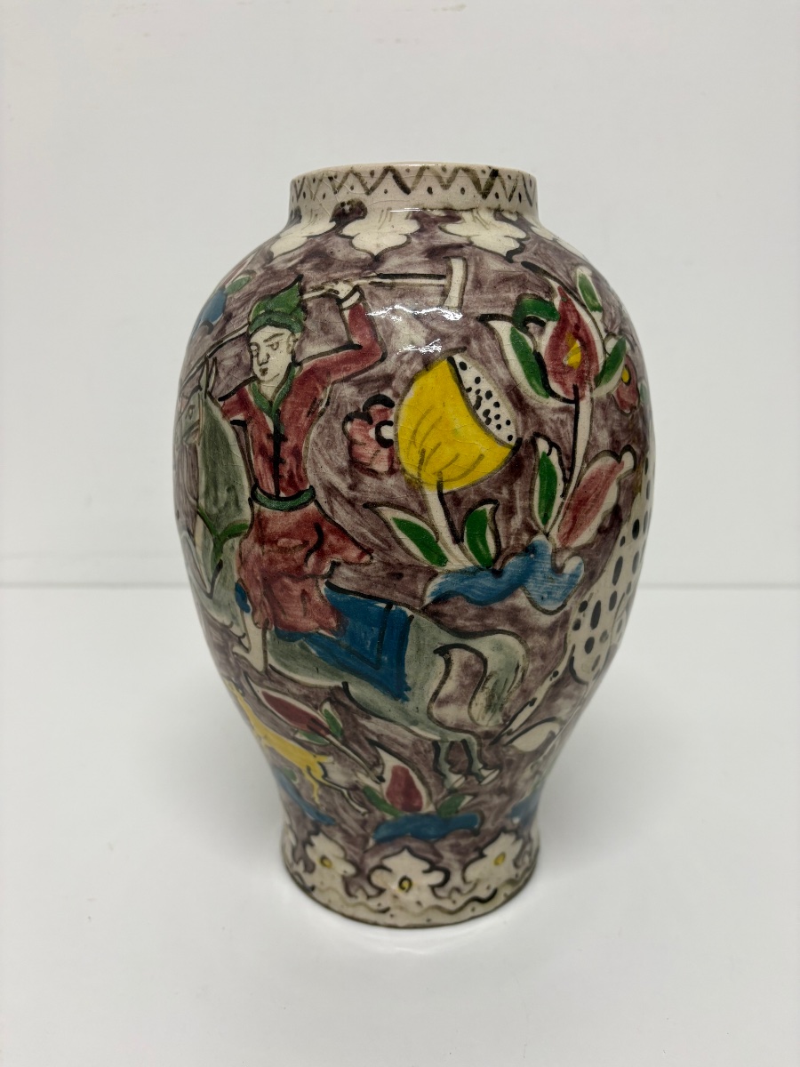 Pair Of Ottoman Iznik Persian Ceramic Vases With Polychrome Animal Motifs Ref1224-photo-6