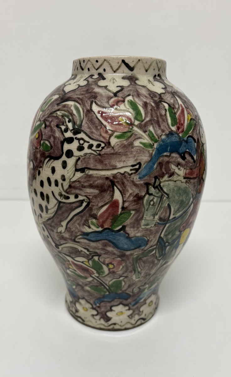 Pair Of Ottoman Iznik Persian Ceramic Vases With Polychrome Animal Motifs Ref1224-photo-7